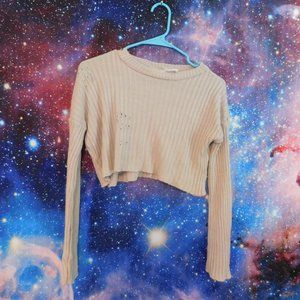 Nude knit crop top